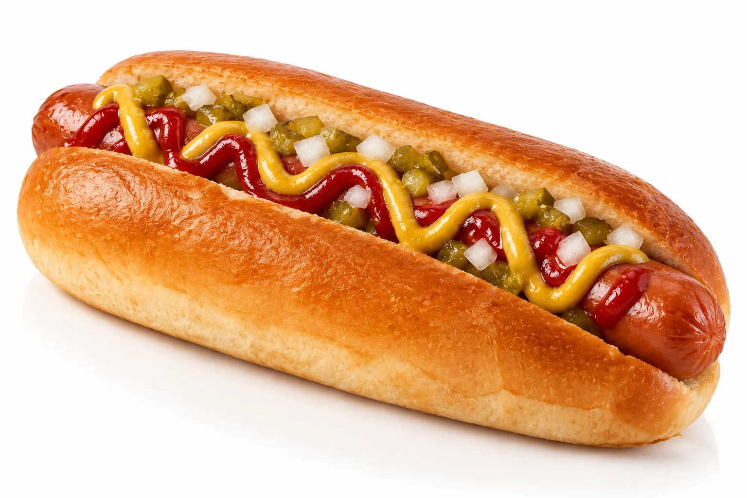Illustrazione di un banco da street food con panini per hot dog pronti per il servizio