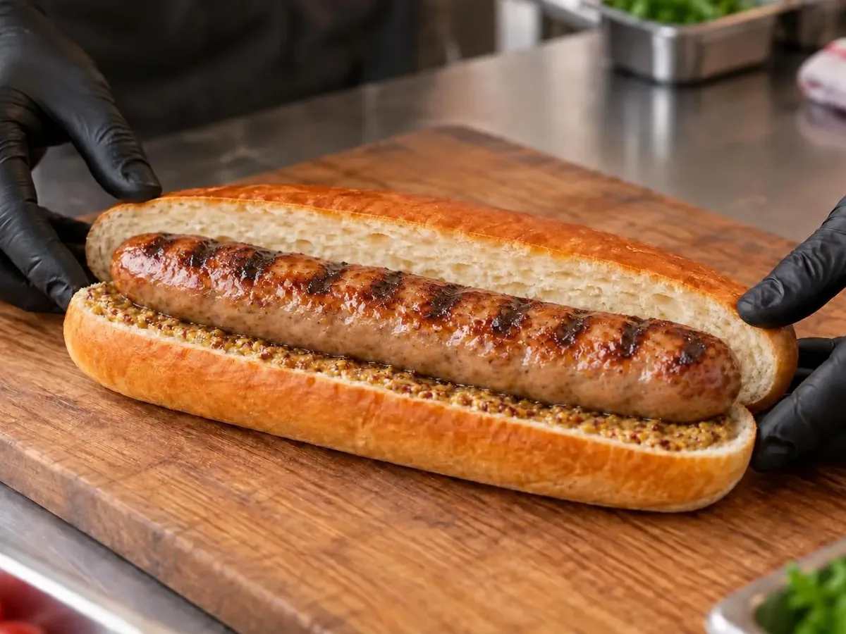 Hot dog d'autunno: Salsiccia grigliata adagiata