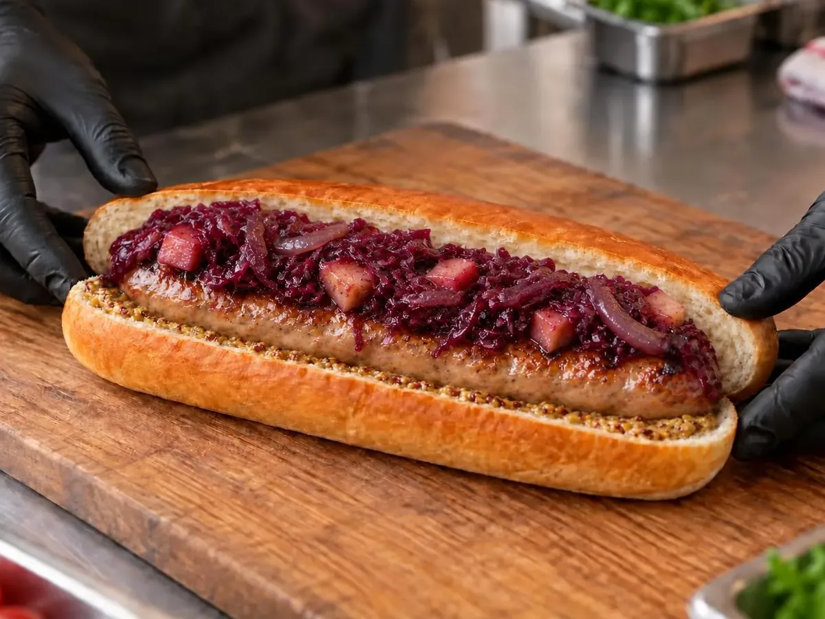 Hot dog d'autunno: Copertura di cavolo stufato